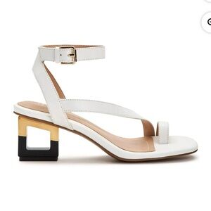 Alfani White Sandals with Unique Heel Design